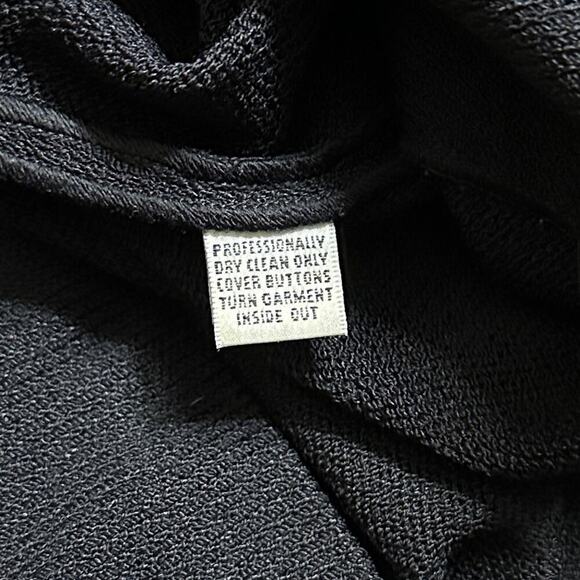 ST. JOHN Basics Santana Knit Button Front Blazer Jacket Black w/ Gold Buttons 10 - Picture 8 of 15